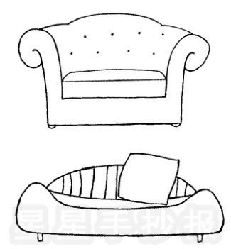 坐沙發畫法